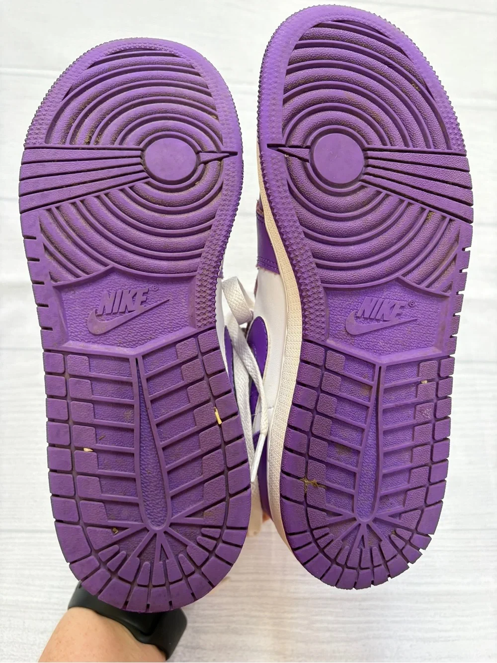 Nike Kids Purple and White High-Top Sneakers